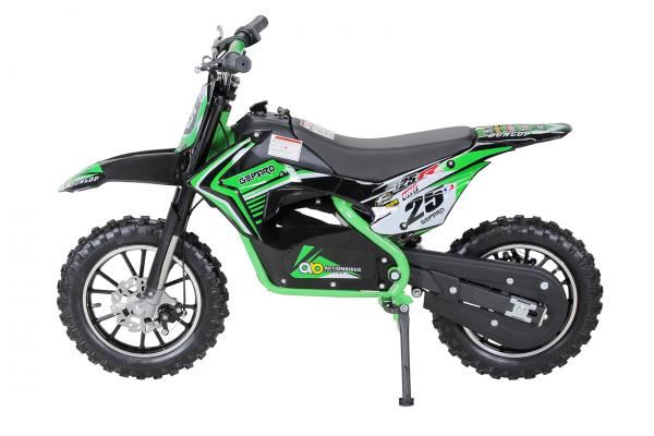 Kinder Mini Elektro Crossbike "Gepard" 500 Watt verstärkte Gabel 36Volt Grün - Elektro Auto Elektroauto Kinderauto